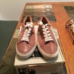 Frye pink Kira low top leather sneakers